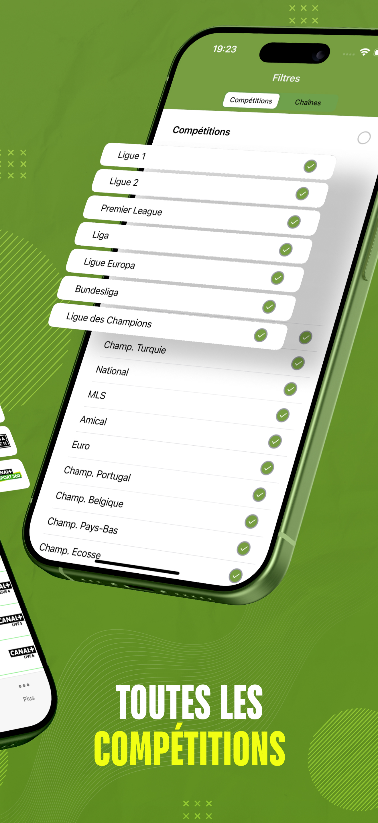 Aperçu de l'application FootToWatch - Écran 2